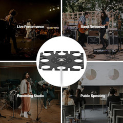 MA-H1 8-Slot Multi-Microphone Holder Wired Wireless Handheld Microphone Threaded