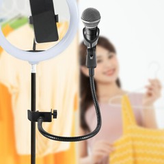 Adjustable Gooseneck Microphone Stand with Desk Clamp Fit for Radio Broadcasting