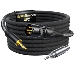1/8 to XLR Male Audio Cable 6ft with 1/4 to 1/8 Female Adapter