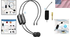 Dual Wireless Headset Microphones – 2.4G Technology for Clear Sound Up to 165ft