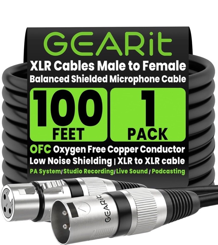 XLR Cables 100ft OFC, Microphone Cable XLR Male to Female, XLR Cable Low Nois…