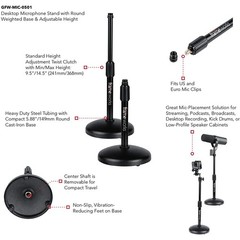 Gator Round Base Desktop Mic Stand | GFW-MIC-0501