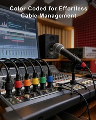 Tnlaile 4 Pack 3ft Color-Coded XLR Cables (Male to Female), OFC Microphone Ca…
