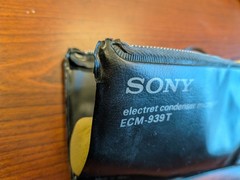 Vintage Sony ECM-939T Electret Condenser Microphone In Case