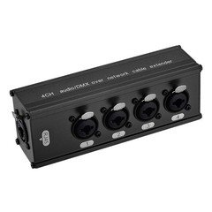 4 Channel XLR to Ethernet Extender, XLR 6.35 Female to RJ45, Black