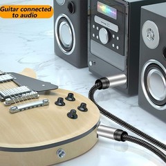 Guitar Instrument Cable 1/4in to 1/4in TS Straight Male to Male 6.35mm Mono Jack