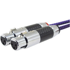 Dual XLR 3 Pin Female to 6.3 mm TRS Stereo Breakout Adapter Cable