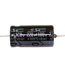 10pc Electrolytic Capacitor GHA Axial 2000hr +105℃ RoHS 220uF 100V φ13x26mm SC