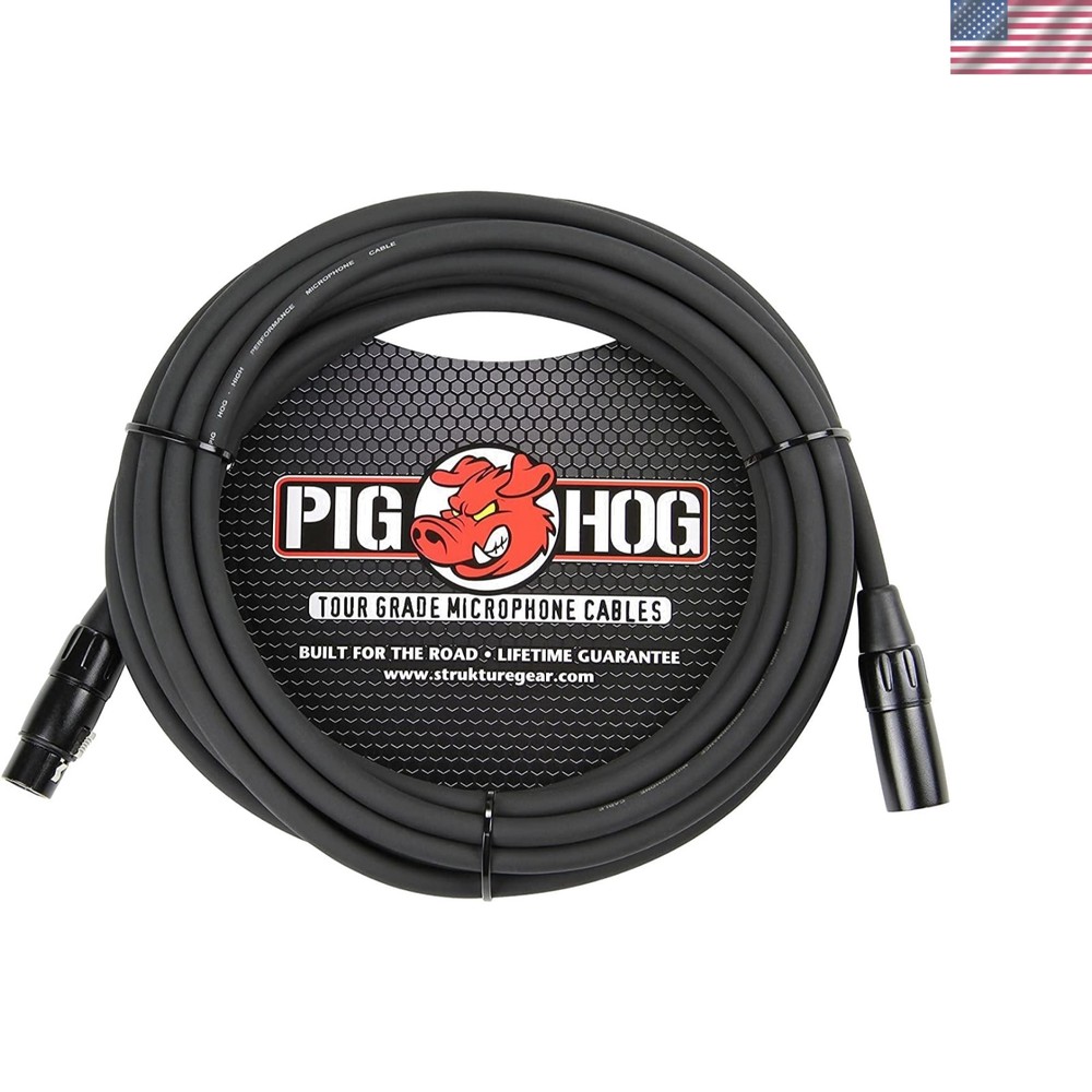 High Performance 8mm XLR Microphone Cable, 15 Feet,Black