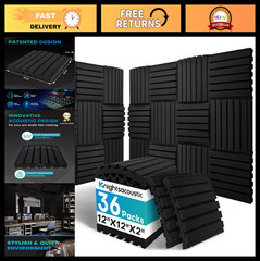 36 Packs 2″ Curved Acoustic Foam Panels – Soundproofing Wall Treatment, Noise Re