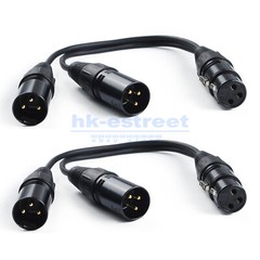 2 Pack Lot – 3-Pin XLR Female to Dual 2 Male Y Splitter Mic Cable Adaptor 16 AWG