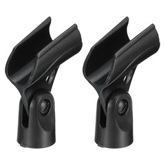 Mic Holder 2mm-33mm Plastic Interface with 3/8 Metal Adapter Black 2 Pcs