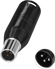 Mini XLR 3 pin to 3 pin XLR Phantom Power Adapter For Shure Microphone Mic