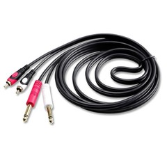 RCA to 1/4 Audio Cable 10Ft Dual 6.35mm TS to RCA Male Stereo Mixer Amplifier Co