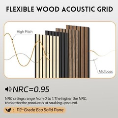 Wood Slat Panels for Wall 2-Piece 94.5″×11″ 94.5×11 (2 PCS) Natural Walnut