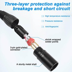 1 PCS 11.8 In 30cm D-Type XLR Male Panel Mount To Female Pass Thru Mic Cable