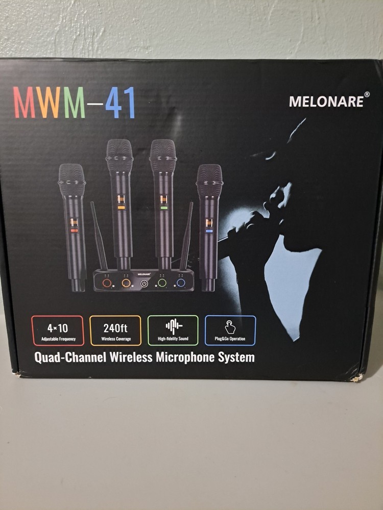 Melonare Quad-channel Wireless Microphone System Mwm-41 NEW With 4 Mics