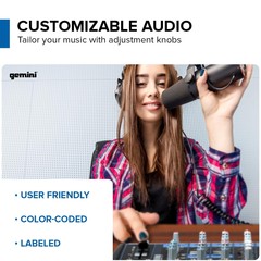 Gemini 12-Channel DJ Audio Mixer with Multi-FX, USB, EQ & Phantom Power – Studio