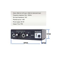 Microphone Preamp Mic Booster 4 Input Max 65db DI Box with 48V Phantom Power …