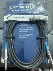 Livewire Advantag Instrument 10Ft Cable 1/4″ TS Male , 1/4″ TS Male Jack, AI10