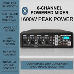 PRORECK 10″ Powered PA System 1600W Bluetooth Mixer Passive Speakers Band Set