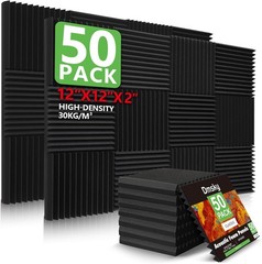 Professional Soundproofing Foam Panels 50-Pack – Ideal for Recording Studios