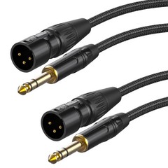 smbiutoofe XLR to 1/4, TRS to XLR Male 25ft GoldPlated Connectors Nylon Braid…