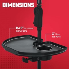 Extra Large Microphone Stand Utility Tray with Drink Holder and Pick Storage