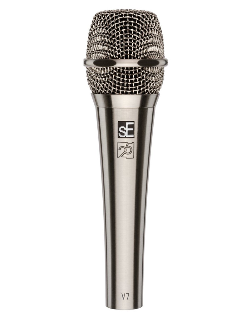 Se Electronics V7 NI-25AE 25th Anniversary Brushed Nickel Handheld Microphone