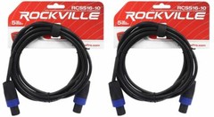 2 Rockville RCSS1610 10′ 16 AWG 100% Copper Speakon to Speakon Pro Speaker Cable