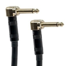 1.5ft Premium Mono 6.35mm 1/4″ inch TS Male to M Right Angle Audio Cable Gold