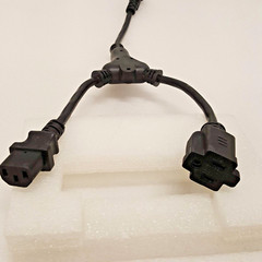 1.8″ FT AC Power Cable Y Splitter IEC320-C14 to IEC320-C13 & Nema NR5-15R