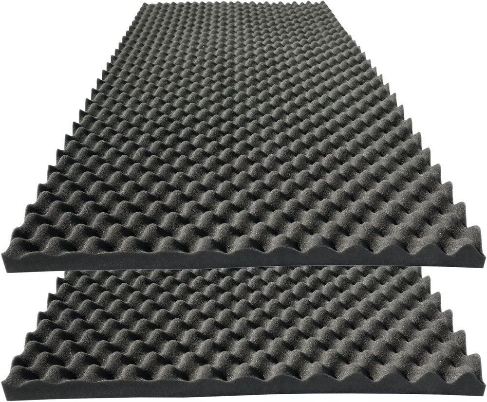 2 PCS Acoustic Panels,48“X24“X2“ Egg Crate Foam Soundproof Foam Wall Panels,H
