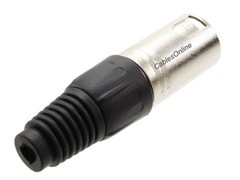 XLR 5-Pin Male Solder Type Silver/Black Metal Connector, CN-A52S