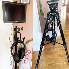 Headphone Hanger Stand Mount, Clamp-On Universal Accessory Holder, for Studio