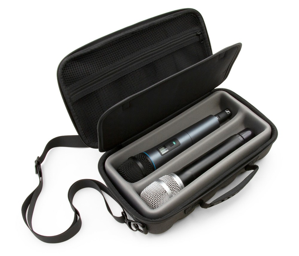 CM Travel Mic Case fits 2 Microphones by Sennheiser, Shure Mics and More in Tray