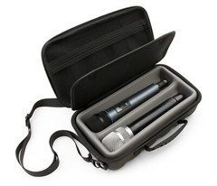 CM Travel Mic Case fits 2 Microphones by Sennheiser, Shure Mics and More in Tray