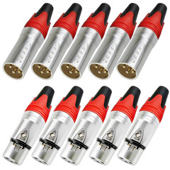 XLR 3pin Male Plug and Female Socket with Fine Nickel Plated housing