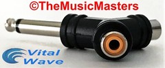 (4) 1/4″ Male Mono Plug to Dual RCA Jacks (F) Audio Cable Cord Adapters VWLTW