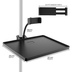 RTNLIT Microphone Stand Adjustable Mic Stand Tray with Phone Holder Clamp On …