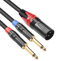 Dual 1/4 inch to XLR Male Y Splitter Cable,Male XLR to Dual 6.35mm TS Mono Pl…