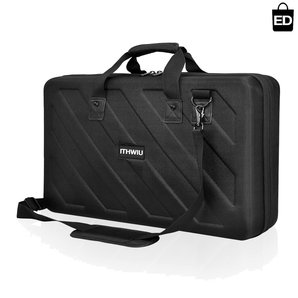 Versatile Black DJ Controller Case with Carry Handle and Smooth Zipper Closure
