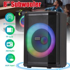 2400W Portable Tiltable Bluetooth Speaker Subwoofer 8in Heavy Bass Sound System
