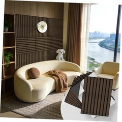 Peel and Stick Wood Slat Wall Panels 11.8″ x 15.7″ 16 Pack Dark Brown