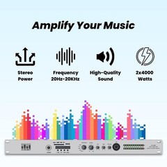 MUSYSIC Professional 8000 Watts Amplified Receiver /Pre-Amplifier BT/USB MU-RD8K