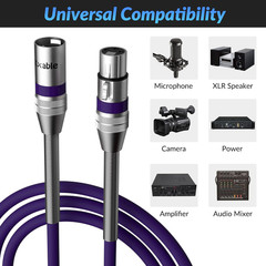 XLR Microphone Cable 8 FT, XLR Male to Female Balanced Mic Cable, 3-Pin Shielded