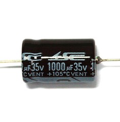 10pc Electrolytic Capacitor GHA 1000uF 35V 105℃ 2000hrs φ13x21mm Axial RoHS SC