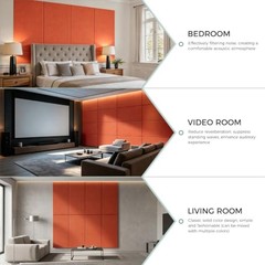 Acoustic Wall Panels Thickened Sound Proof Panel | Peel 2 Pack Honey Orange