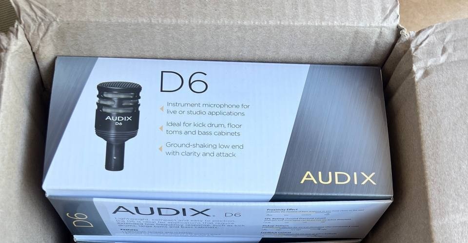 Audix D6 Cardioid Dynamic Kick Drum Microphone XLR NEW