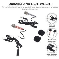 2Pcs Durable Miniature Microphone for Phone Live Broadcast Alloy Assorted Colors